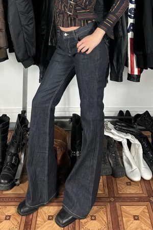 High-Waisted Straight Leg Jeans - Retro European American Street Style Casual Versatile Bottoms for 90s Y2K Fashion