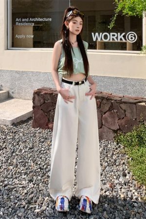 High-Waisted Wide-Leg Ankara Red Jeans for Women, American Vintage Style, Slim Straight-Leg Design, Floor-Length Fashion