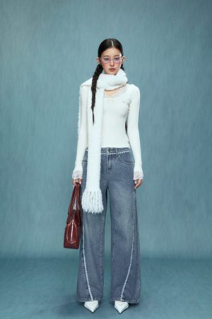High-Waisted Wide-Leg Jeans for Women - Autumn Winter 2025 Loose Relaxed Fit Casual Pants