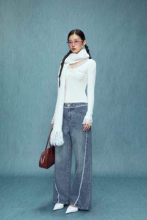 High-Waisted Wide-Leg Jeans for Women - Autumn Winter 2025 Loose Relaxed Fit Casual Pants