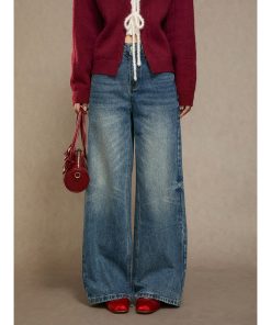 High-Waisted Wide-Leg Jeans for Women - Relaxed Fit Straight Pants for Autumn/Winter 2025 - Trendy Loose-Fitting Trousers