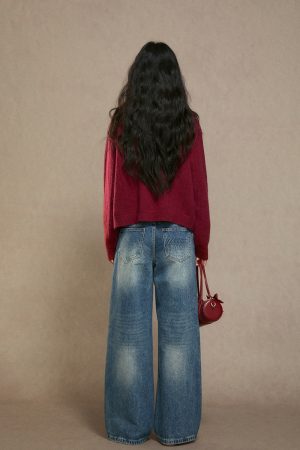 High-Waisted Wide-Leg Jeans for Women - Relaxed Fit Straight Pants for Autumn/Winter 2025 - Trendy Loose-Fitting Trousers