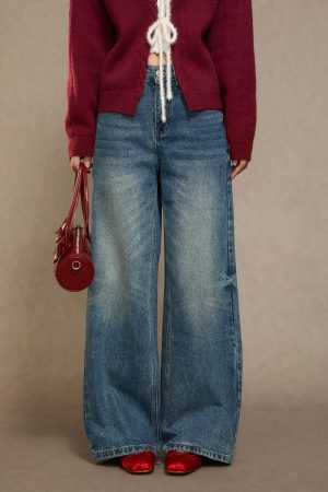 High-Waisted Wide-Leg Jeans for Women - Relaxed Fit Straight Pants for Autumn/Winter 2025 - Trendy Loose-Fitting Trousers