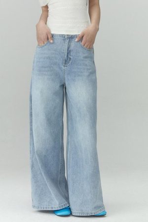 High-Waisted Wide-Leg Jeans for Women, 2025 New Style, Loose Fit, Relaxed Blue Denim, Trendy Casual Wear