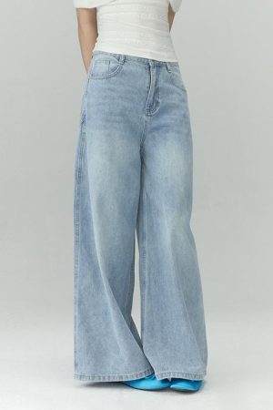 High-Waisted Wide-Leg Jeans for Women, 2025 New Style, Loose Fit, Relaxed Blue Denim, Trendy Casual Wear
