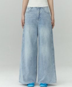 High-Waisted Wide-Leg Jeans for Women, 2025 New Style, Loose Fit, Relaxed Blue Denim, Trendy Casual Wear