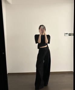 High-Waisted Wide-Leg Long Pants for Women - Slimming Straight Fit, Trendy Casual Style, Perfect for Everyday Wear