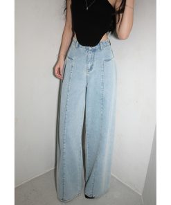 High-Waisted Wide-Leg Long Pants for Women - Slimming Straight Fit, Trendy Casual Style, Perfect for Everyday Wear