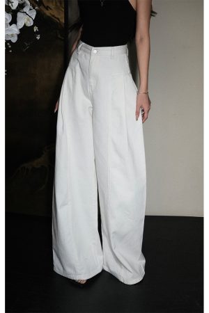 High-Waisted Wide-Leg Long Pants for Women - Slimming Straight Fit, Trendy Casual Style, Perfect for Everyday Wear