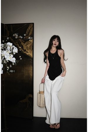 High-Waisted Wide-Leg Long Pants for Women - Slimming Straight Fit, Trendy Casual Style, Perfect for Everyday Wear