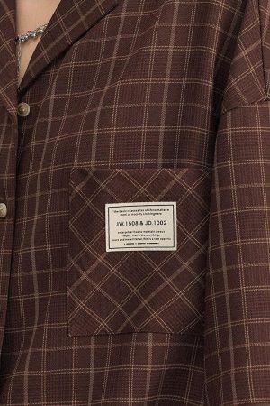 Hijabi Basic Outfit, Hijabi Closet Essentials - Dark Academia V-Neck Plaid Shirt