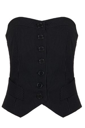 Hipster Street Style Vertical Stripe Strapless Top with Waist-Cinching Slim Fit - Vintage-Inspired Blouse for Y2K Fashion Lovers