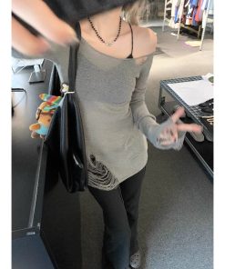 Hollowed-Out Knitted Cardigan for Women - American Style, Slim Fit, Layered Design, Elegant Autumn Fashion Top