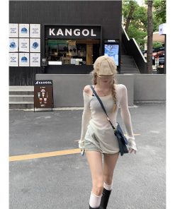 Hollowed-Out Knitted Cardigan for Women - American Style, Slim Fit, Layered Design, Elegant Autumn Fashion Top