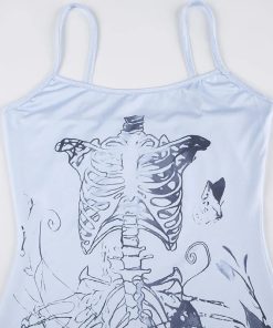 Hongkong December Outfit, Coquette Outfit Casual - Grunge Mermaid Skeleton Maxi Dress