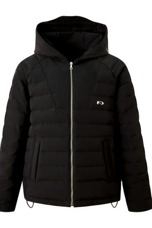 Hooded Cardigan Down Jacket with Metal Zipper, Unisex Warm Windbreaker for Autumn and Winter Fashion