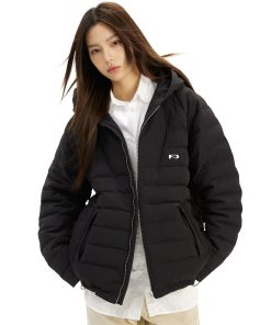 Hooded Cardigan Down Jacket with Metal Zipper, Unisex Warm Windbreaker for Autumn and Winter Fashion