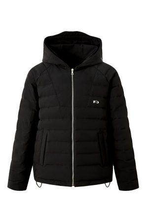 Hooded Cardigan Down Jacket with Metal Zipper, Unisex Warm Windbreaker for Autumn and Winter Fashion