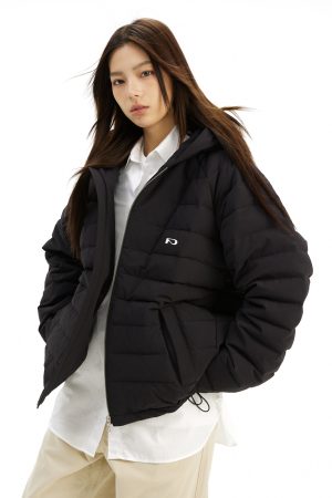 Hooded Cardigan Down Jacket with Metal Zipper, Unisex Warm Windbreaker for Autumn and Winter Fashion