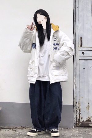 Hooded Cotton Jacket for Winter - Retro Loose Fit Thick Outerwear, Warm Trendy Bread Jacket Inspired by Y2K Fashion