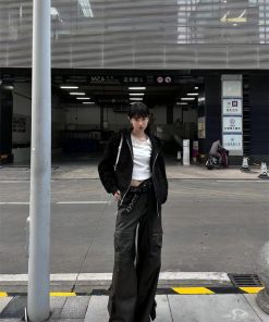 Hooded Pumpkin Lamb Fleece Sweatshirt for Women, Winter Faux Suede Lined Short Wide Fur Coat, Cozy US-Style Outerwear