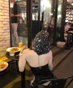 Hooded Spicy Girl Tank Top for Women - Slim Fit Summer Black Top with Beautiful Back Design - Y2K American Style Fashion