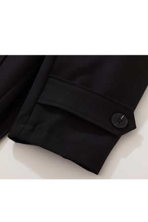 Hooded Trench Coat Suit for Men - Stylish Faux Two-Piece Design, Unique High-End Fashion, Perfect for 90s and Y2K Inspired Looks