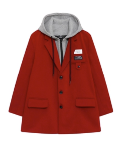 Hooded Trench Coat Suit for Men - Stylish Faux Two-Piece Design, Unique High-End Fashion, Perfect for 90s and Y2K Inspired Looks