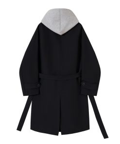 Hooded Trench Coat Suit for Men - Stylish Faux Two-Piece Design, Unique High-End Fashion, Perfect for 90s and Y2K Inspired Looks