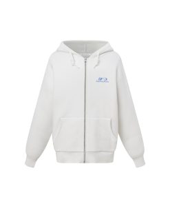 Hooded Zipper Cardigan Sweater for Women, Basic Knitted with Embroidered Logo, Casual Spring Autumn Jacket, Y2K Style