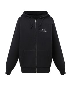 Hooded Zipper Cardigan Sweater for Women, Basic Knitted with Embroidered Logo, Casual Spring Autumn Jacket, Y2K Style