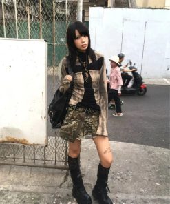 How To Style Red Sweater, Grunge Clothes Girl - Grunge Cross Path Ribbed Top