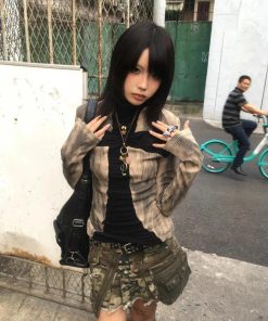 How To Style Red Sweater, Grunge Clothes Girl - Grunge Cross Path Ribbed Top