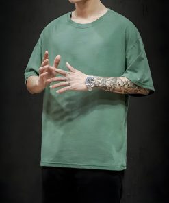 How To Style Wide Leg Jeans, Lolita Outfits - Soft Boy Crew Neck Basic Tee