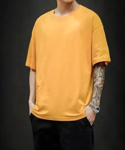 How To Style Wide Leg Jeans, Lolita Outfits - Soft Boy Crew Neck Basic Tee