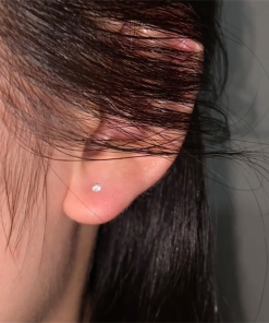 Hypoallergenic Zircon Ear Studs - Minimalist Delicate Earrings for Piercings, Sleep-Friendly, Extremely Small Accessories