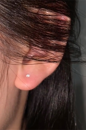 Hypoallergenic Zircon Ear Studs - Minimalist Delicate Earrings for Piercings, Sleep-Friendly, Extremely Small Accessories