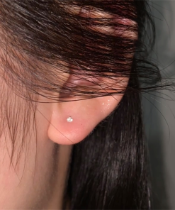 Hypoallergenic Zircon Ear Studs - Minimalist Delicate Earrings for Piercings, Sleep-Friendly, Extremely Small Accessories