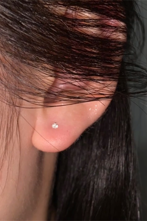 Hypoallergenic Zircon Ear Studs - Minimalist Delicate Earrings for Piercings, Sleep-Friendly, Extremely Small Accessories