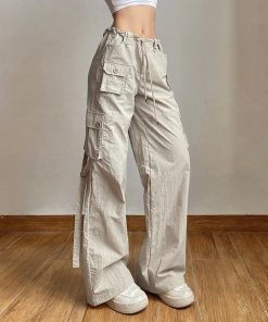Idea Public School Uniform, Back To School Outfits Alternative - Drawstring Low Rise Cargo Pants