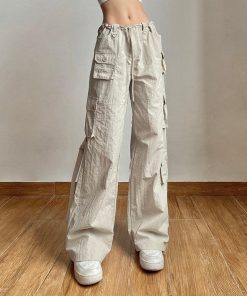 Idea Public School Uniform, Back To School Outfits Alternative - Drawstring Low Rise Cargo Pants