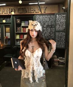 Irregular French Lace Hollow Out Camisole - Women's Summer Slim Fit Top, Romantic Style, Perfect for Y2K and Casual Outings