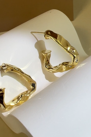 Irregular Hammered Diamond-Studded Earrings for Women - Niche Design Elegant Studs, High-End Fashion Accessories