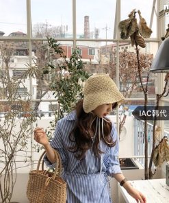 Irregular Lace-Up Raffia Fisherman Hat for Sun Protection - Super Cute French Girl Style, Korean Fashion Trend
