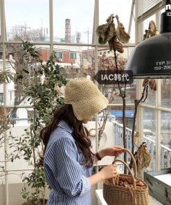 Irregular Lace-Up Raffia Fisherman Hat for Sun Protection - Super Cute French Girl Style, Korean Fashion Trend