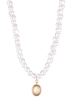 Irregular Pearl Choker Necklace for Women, Summer Baroque Oval Pendant Collar, Light Luxury Clavicle Chain