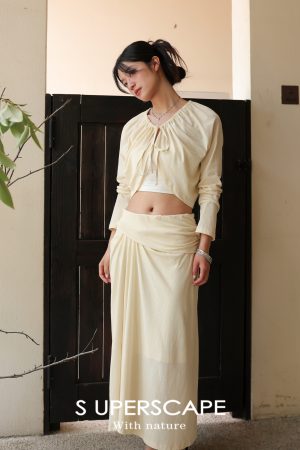 Irregular Pleated Knit Long Skirt - Trendy 90s Inspired Style, Chic Casual Wear for Effortless Fashion