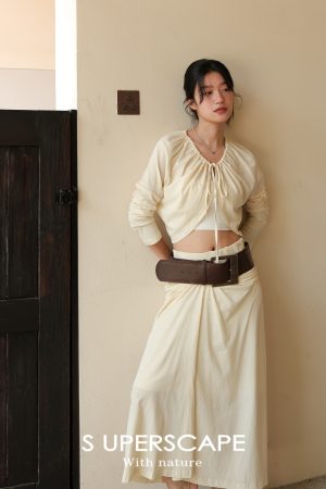 Irregular Pleated Knit Long Skirt - Trendy 90s Inspired Style, Chic Casual Wear for Effortless Fashion