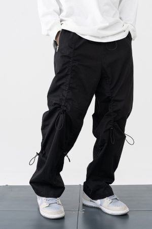 Irregular Pleated Three-Dimensional Cut Casual Pants - Loose Sporty Trendy Long Trousers for Effortless Style