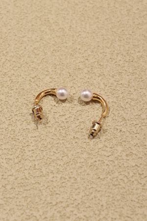 Irregular Rattan Pearl Earrings for Women - Vacation Style Light Luxury Ear Studs with Two Wearing Methods